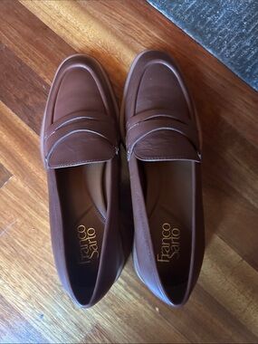 Franco Sarto Men’s Chestnut Brown Leather Penny Loafers